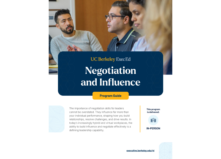 Negotiation and Influence Program guide